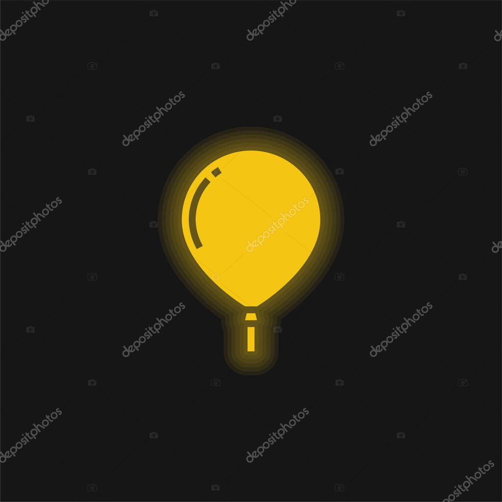 Balloon yellow glowing neon icon