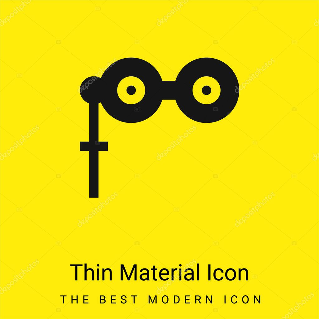 Binoculars minimal bright yellow material icon