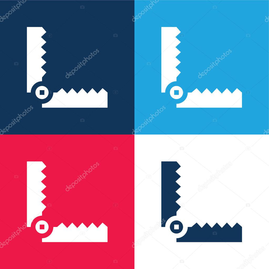 Bear Trap blue and red four color minimal icon set