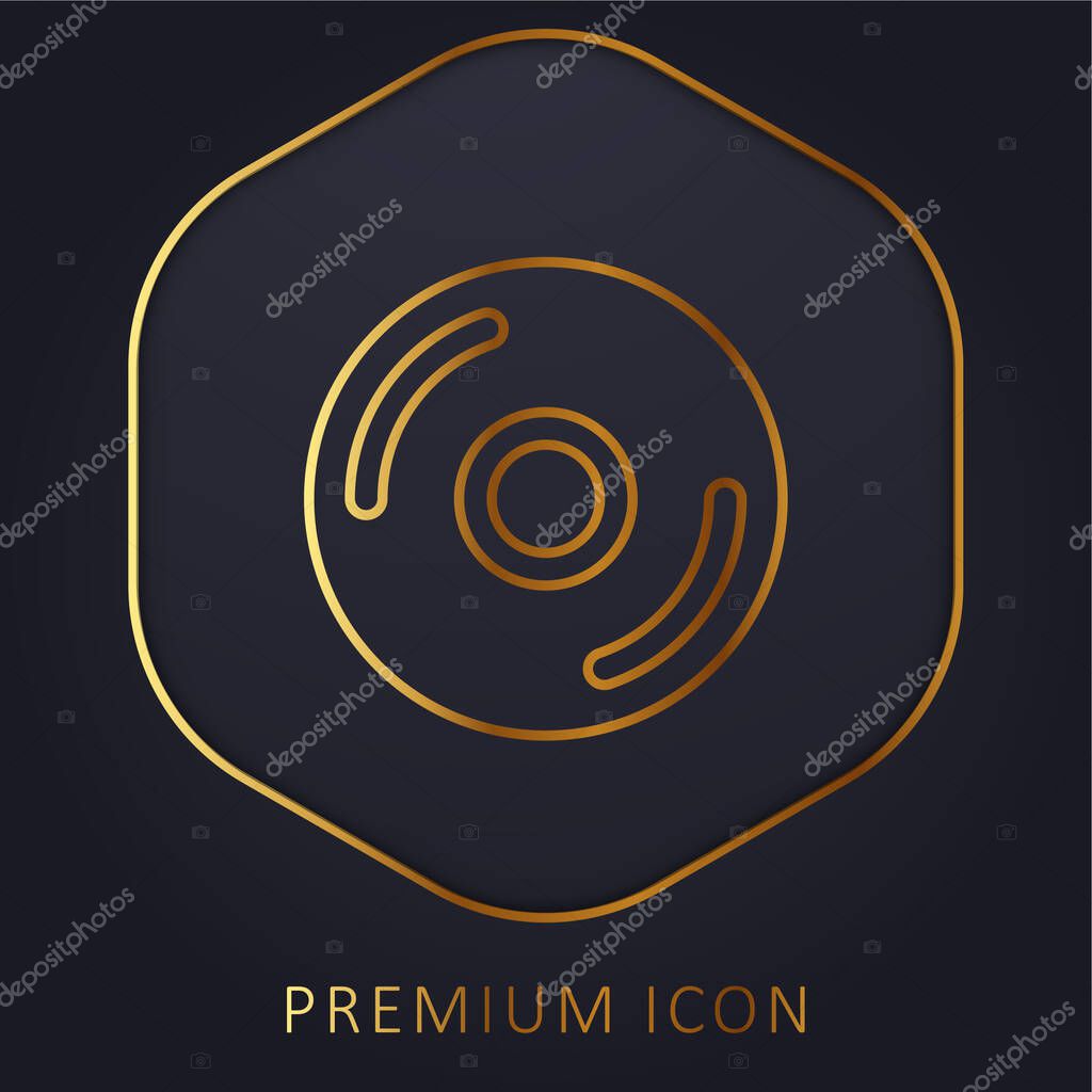 Big CD golden line premium logo or icon