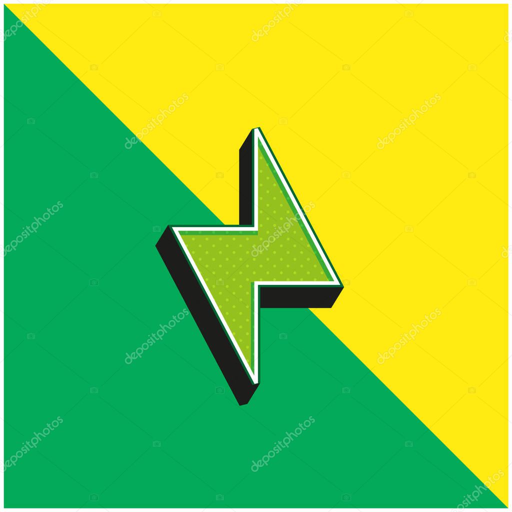 Bolt Green and yellow modern 3d vector icon logo
