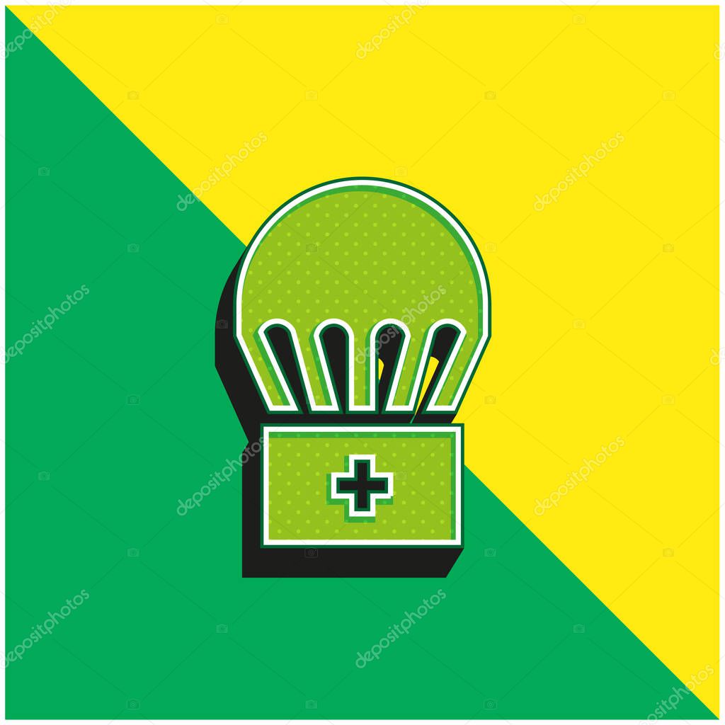 Airdrop Green and yellow modern 3d vector icon logo