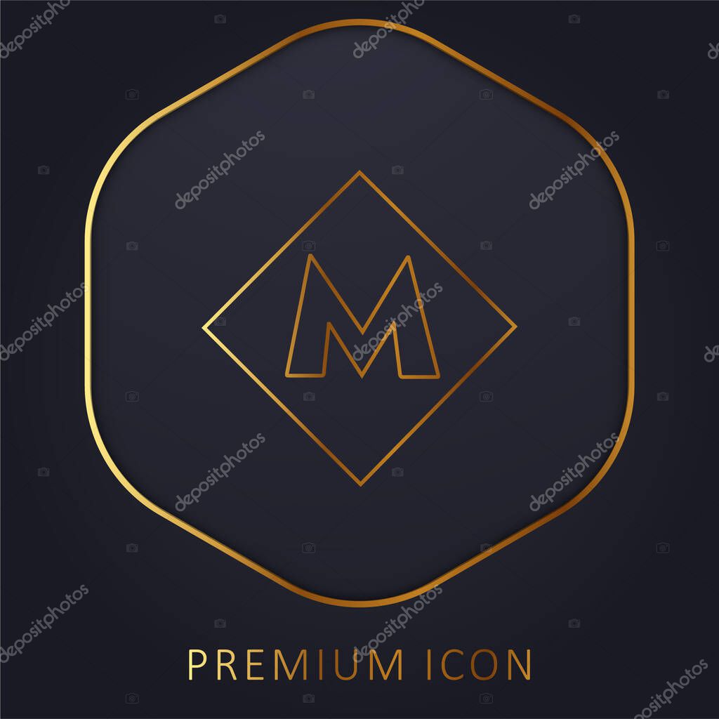 Ankara Metro Logo golden line premium logo or icon