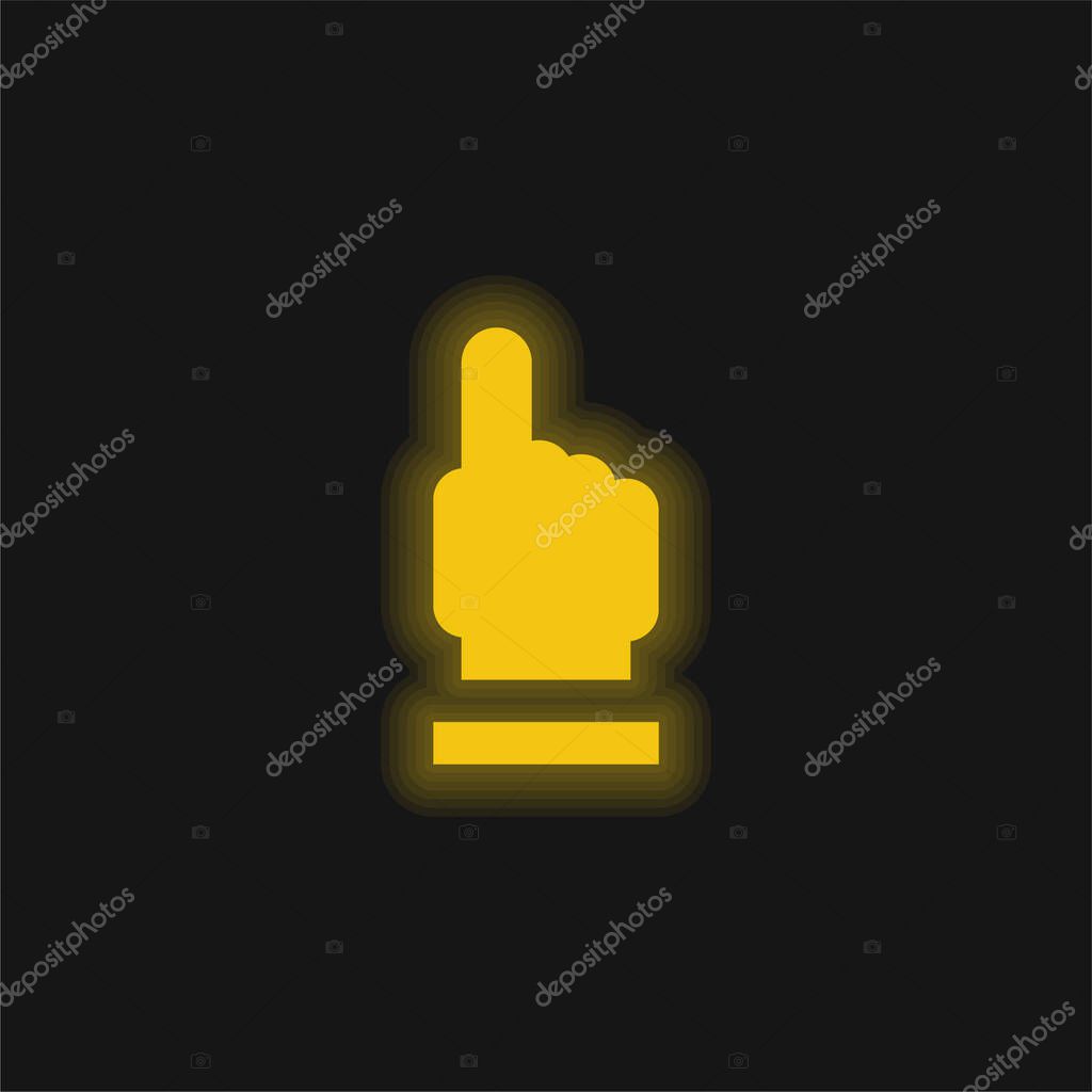 Ask yellow glowing neon icon