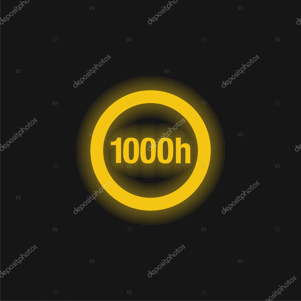1000h Circular Label Lamp Indicator yellow glowing neon icon