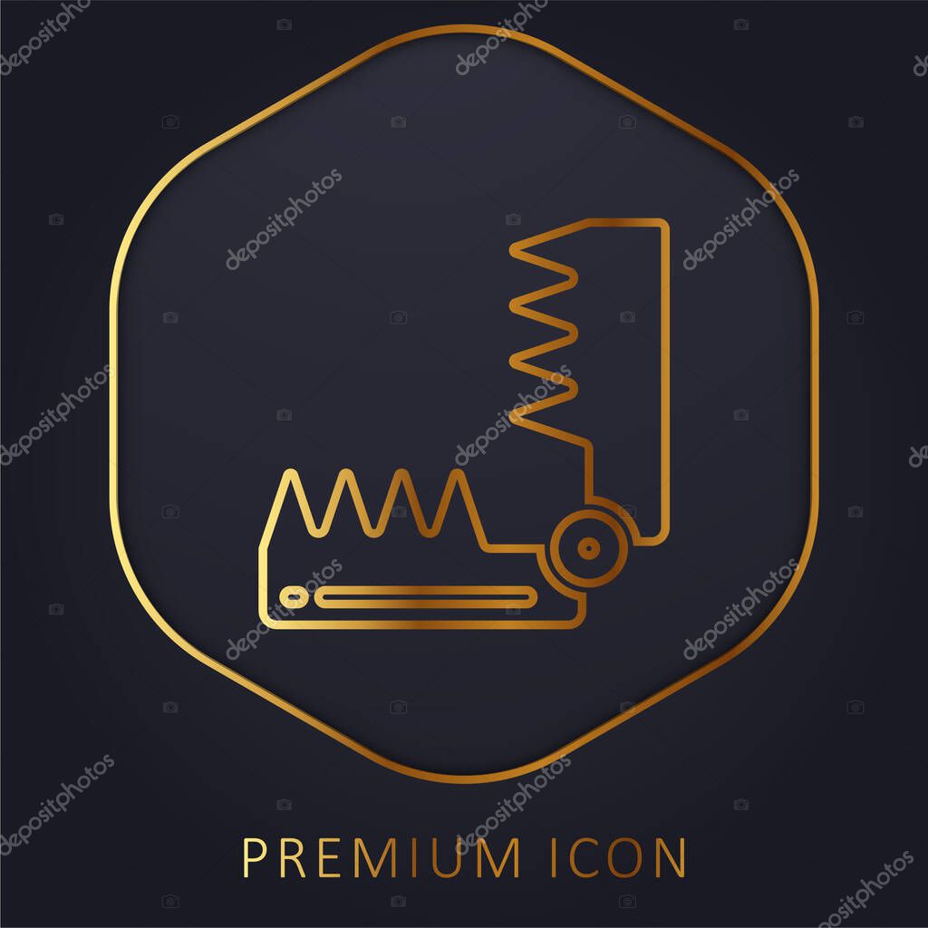 Bear Trap golden line premium logo or icon