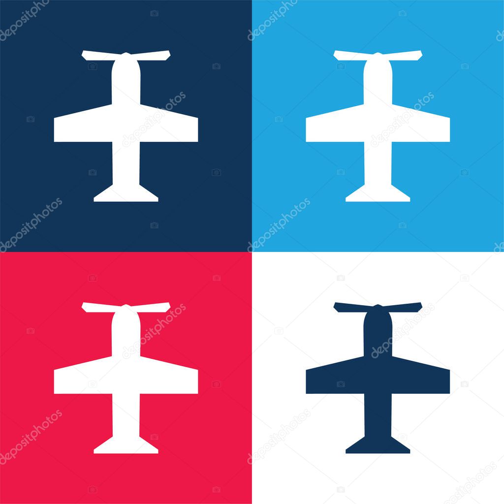 Airscrew blue and red four color minimal icon set