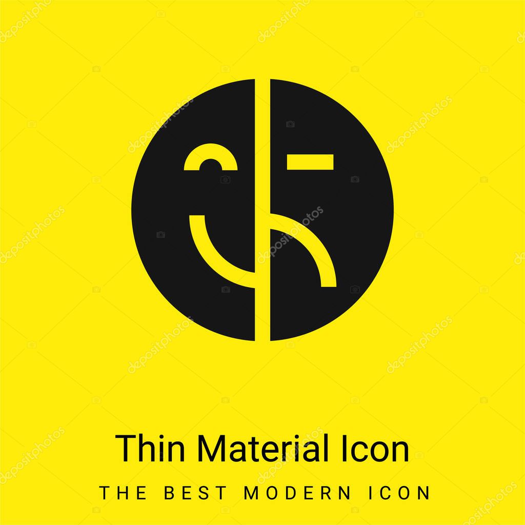 Bipolar minimal bright yellow material icon