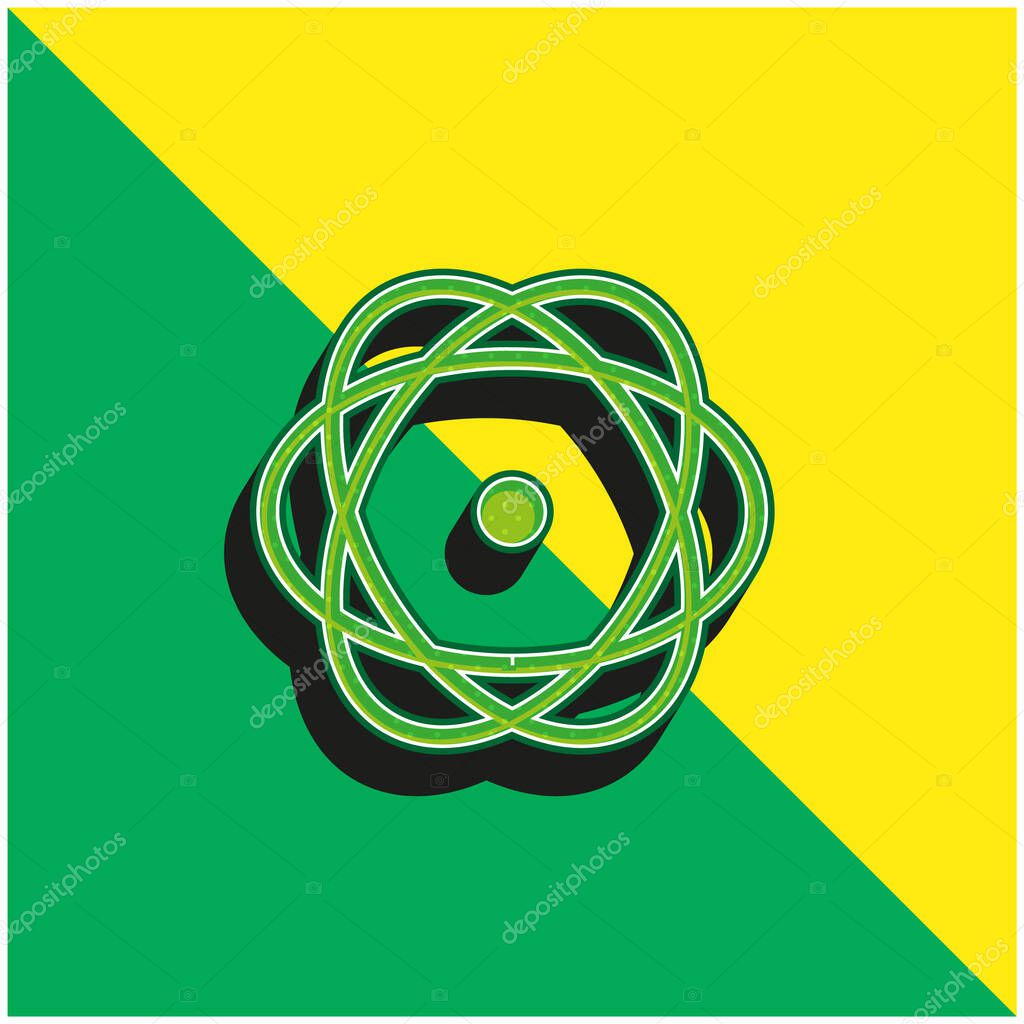 Atom Variant Green and yellow modern 3d vector icon logo