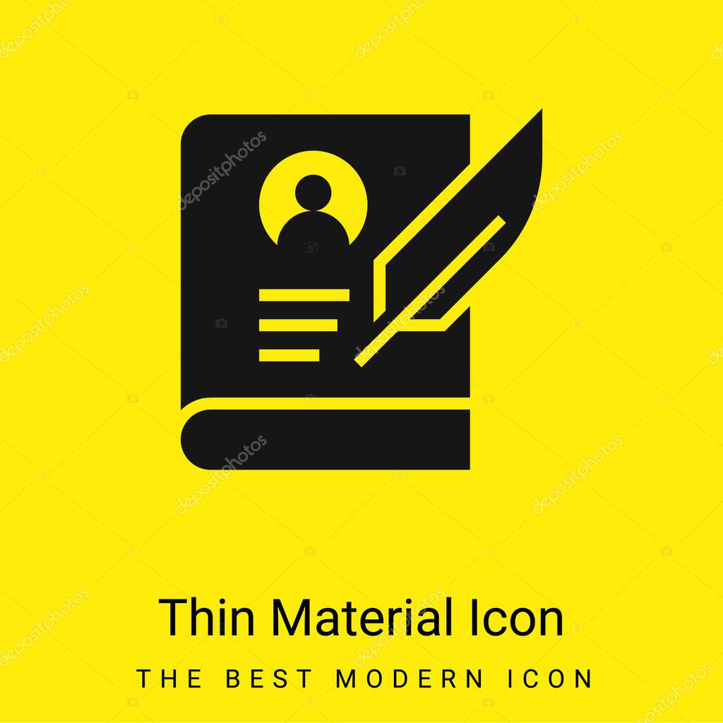 Biography minimal bright yellow material icon