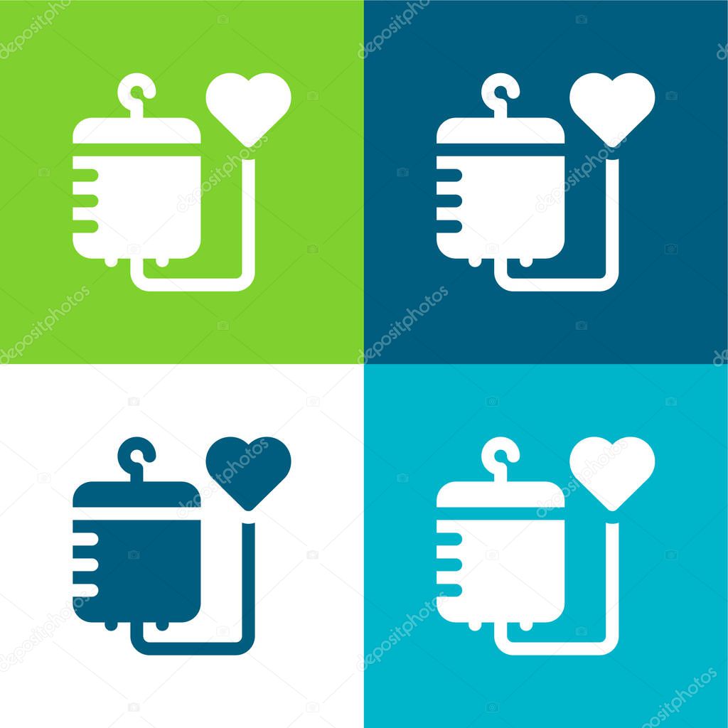 Blood Flat four color minimal icon set