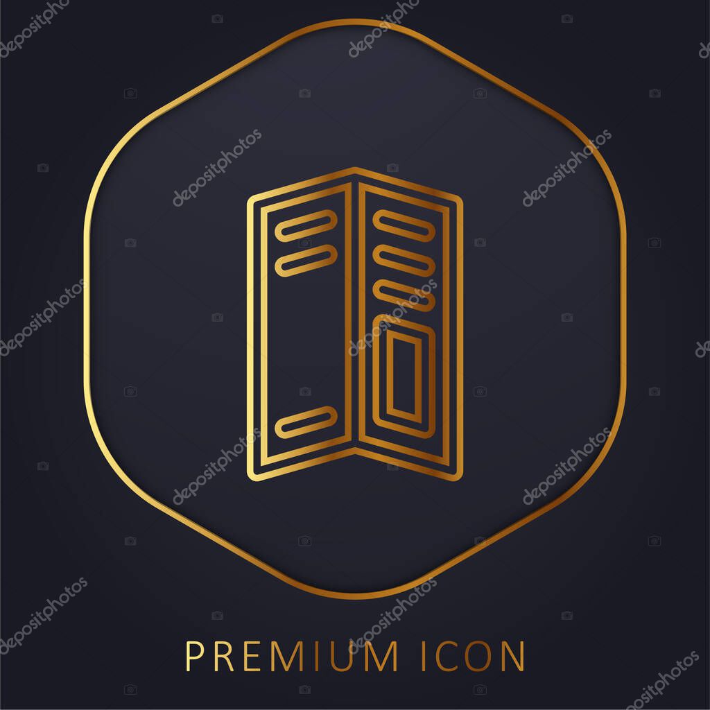 Big Brochure golden line premium logo or icon