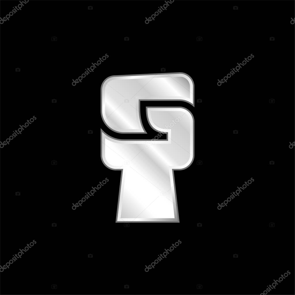 Black Power silver plated metallic icon