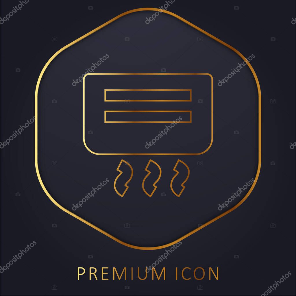 Air Conditioner golden line premium logo or icon