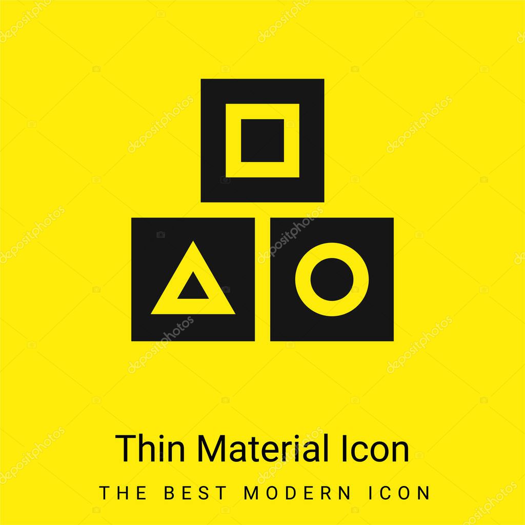 Block minimal bright yellow material icon