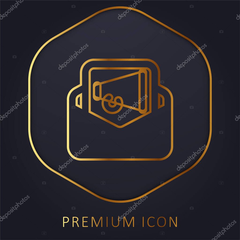 Ads golden line premium logo or icon