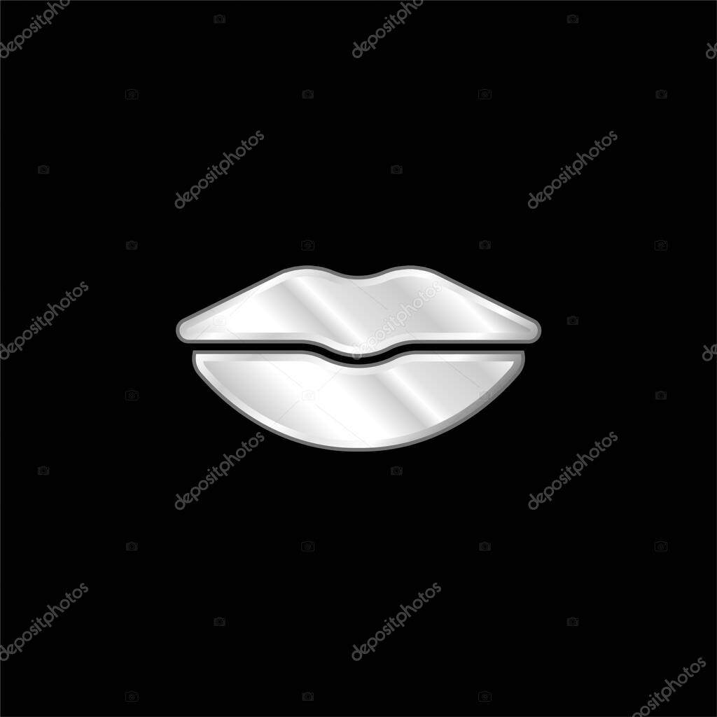 Big Lips silver plated metallic icon