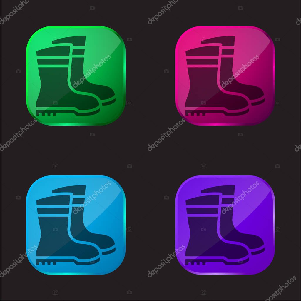 Boots four color glass button icon