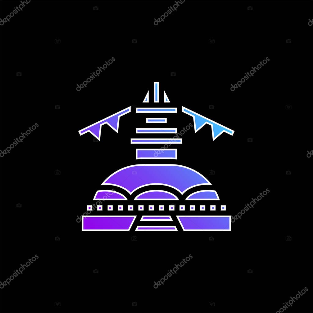 Boudhanath blue gradient vector icon