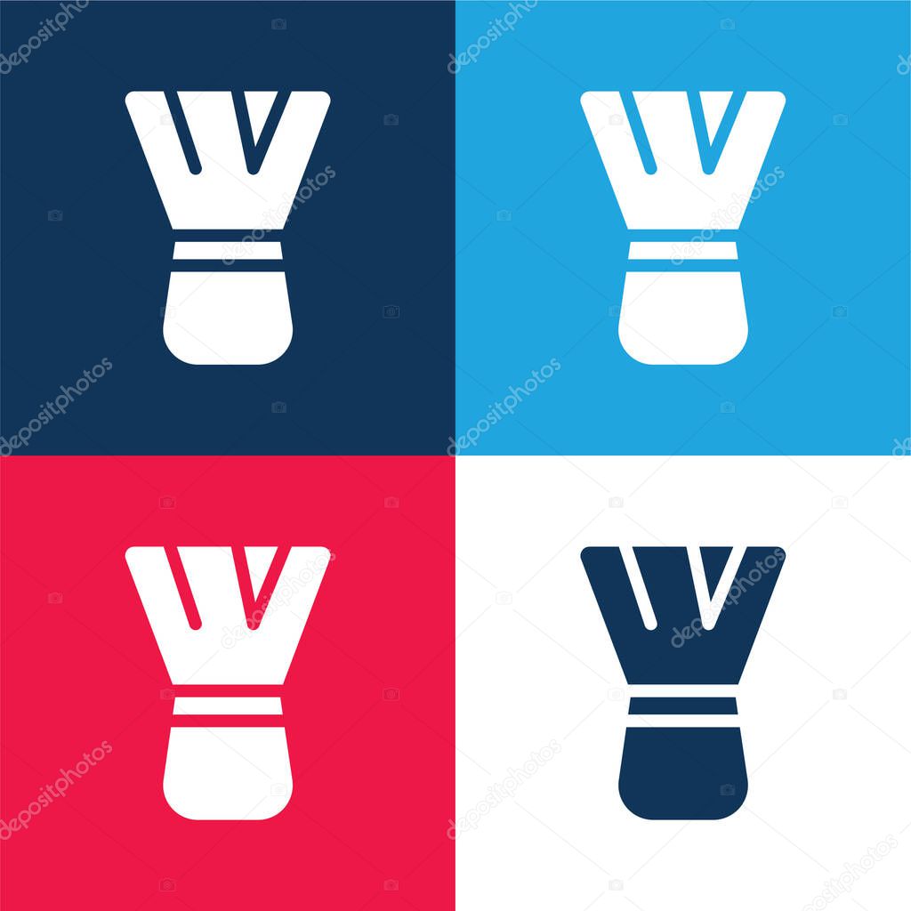 Beauty blue and red four color minimal icon set