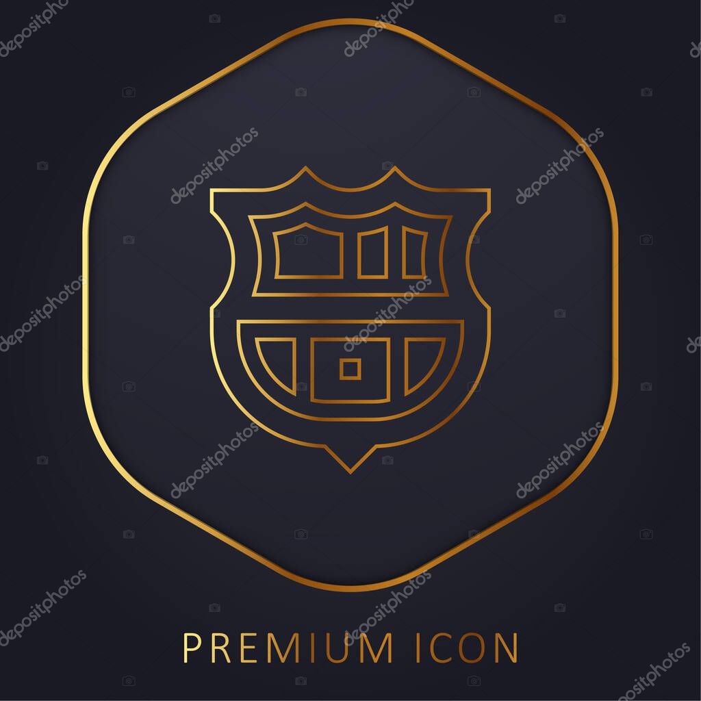 Barcelona golden line premium logo or icon