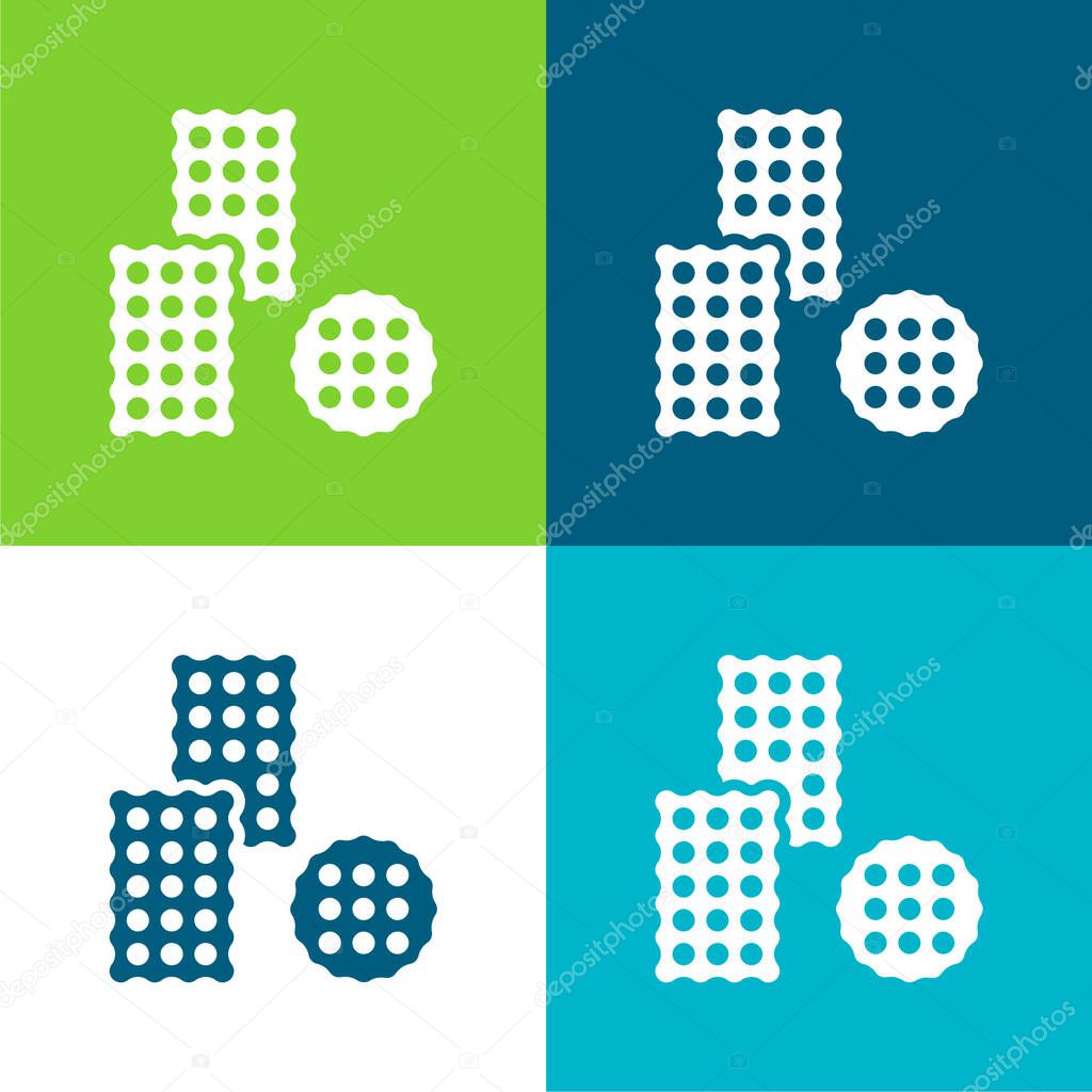 Biscuit Flat four color minimal icon set