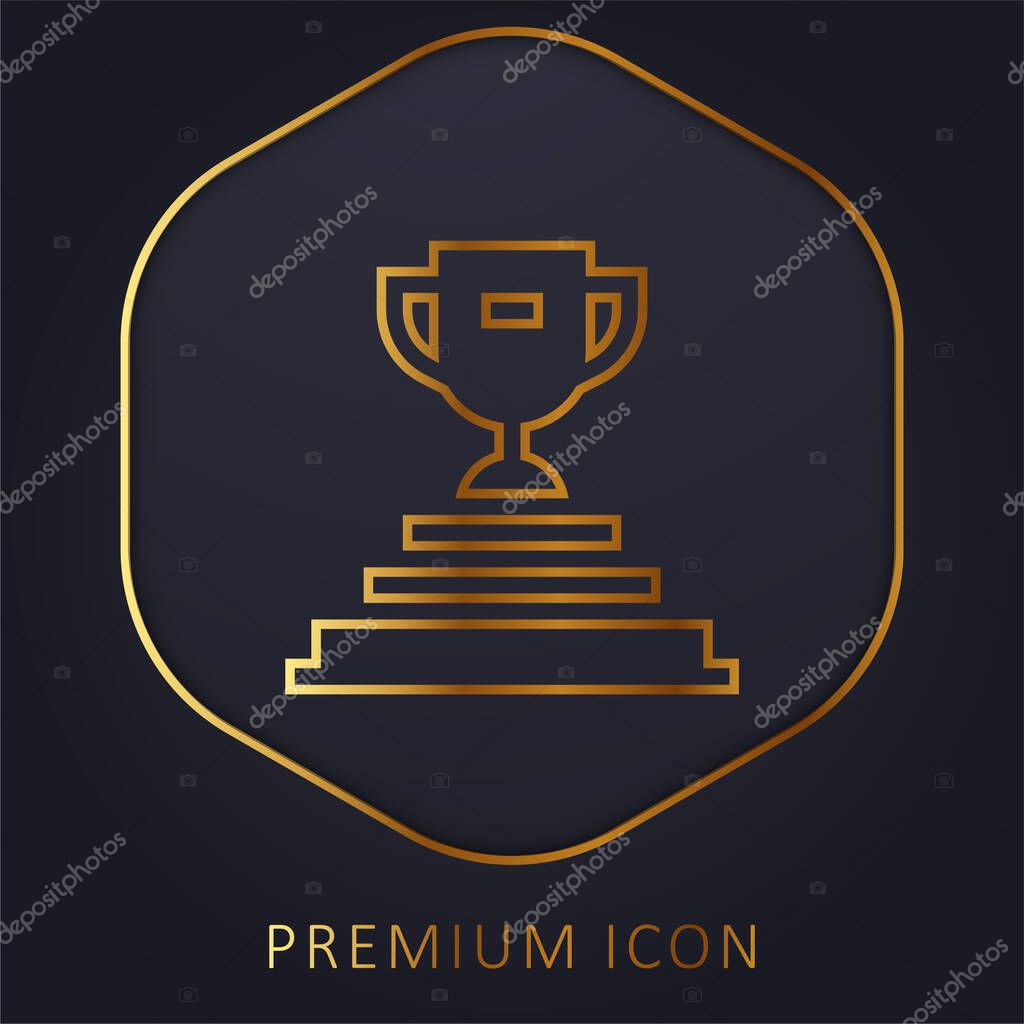 Achievement golden line premium logo or icon