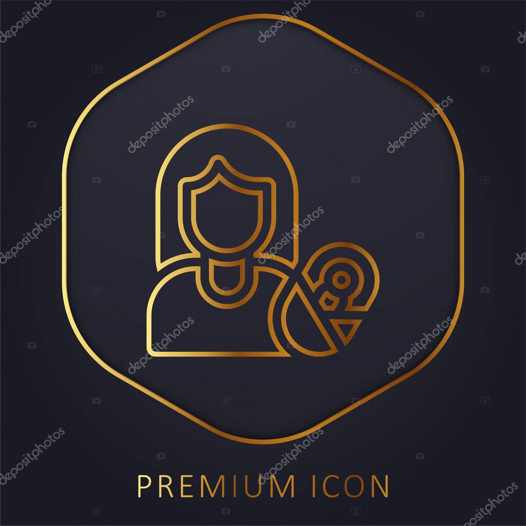 Adoptive Mother golden line premium logo or icon