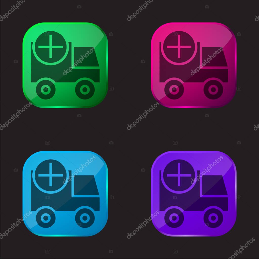 Add four color glass button icon