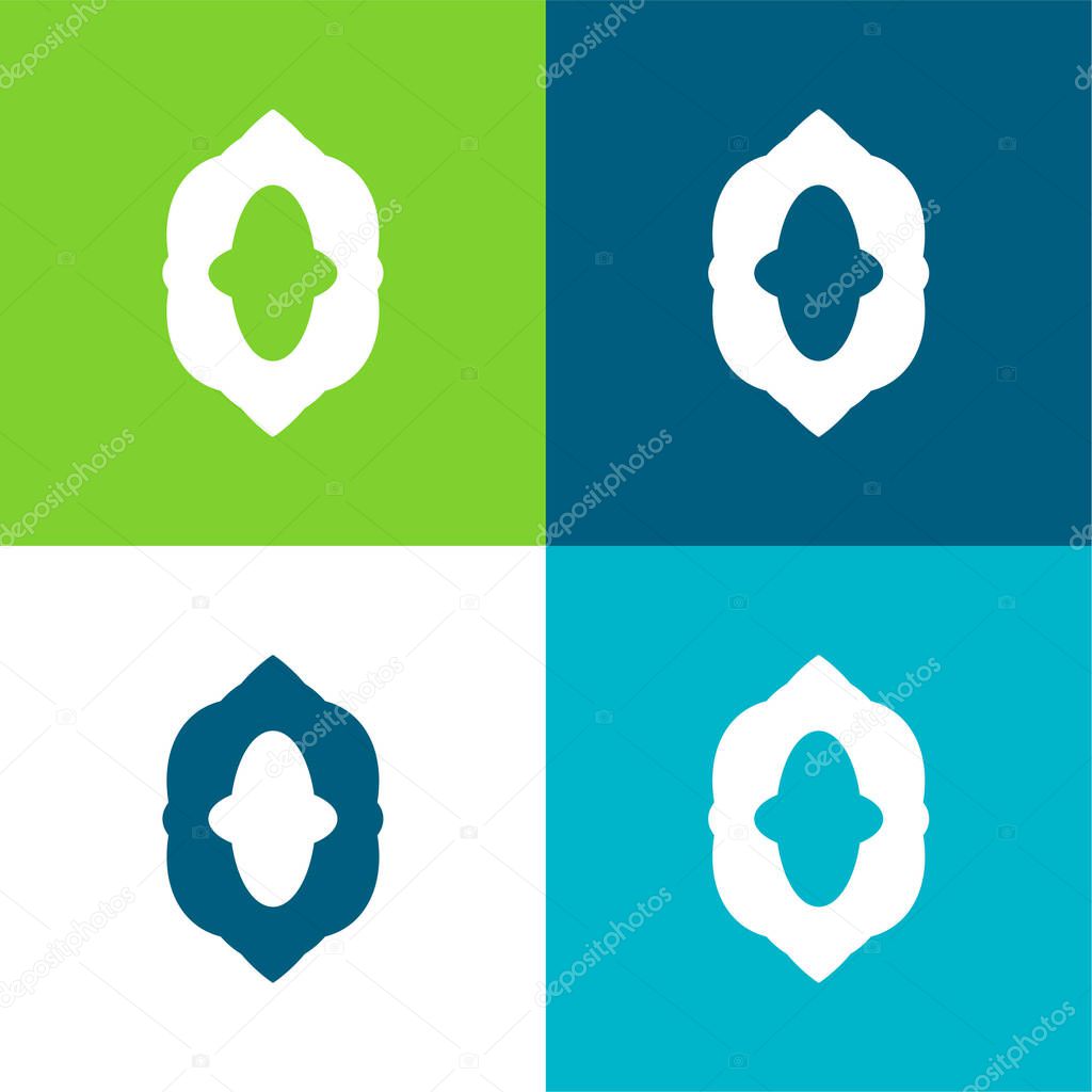 Arabic Design Flat four color minimal icon set