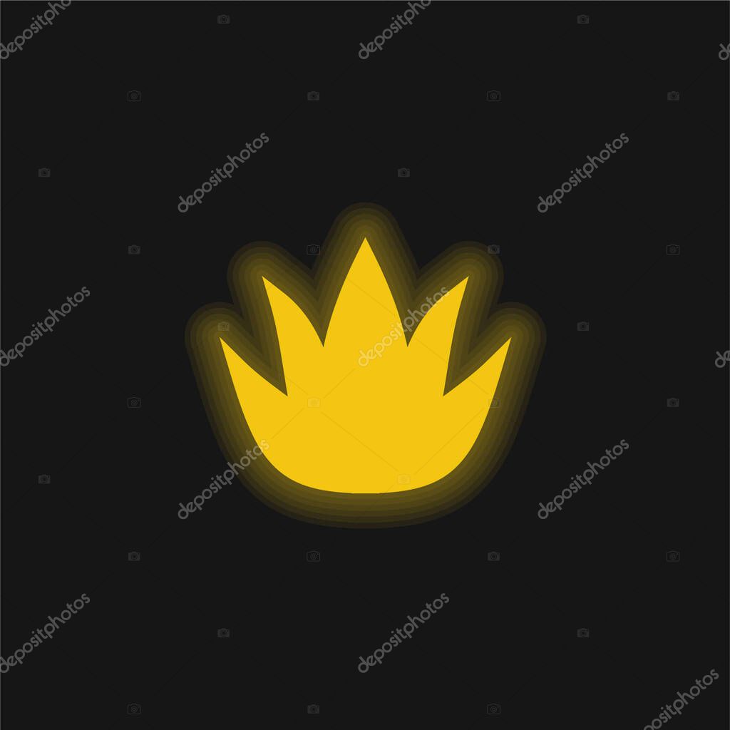 Aloe Vera yellow glowing neon icon