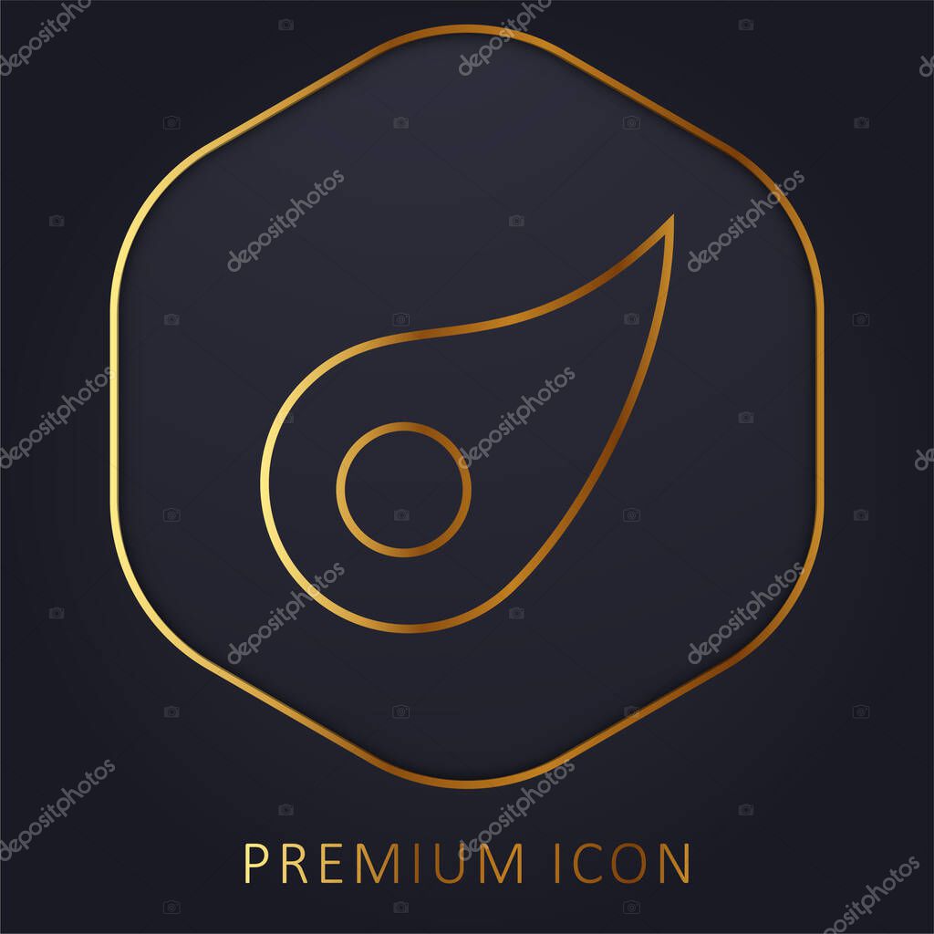 Asteroid golden line premium logo or icon