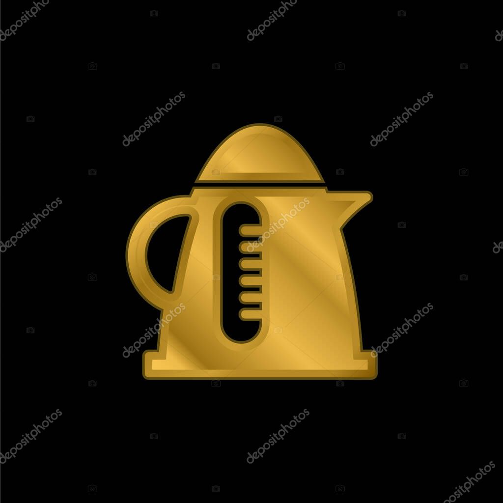 Boiler gold plated metalic icon or logo vector