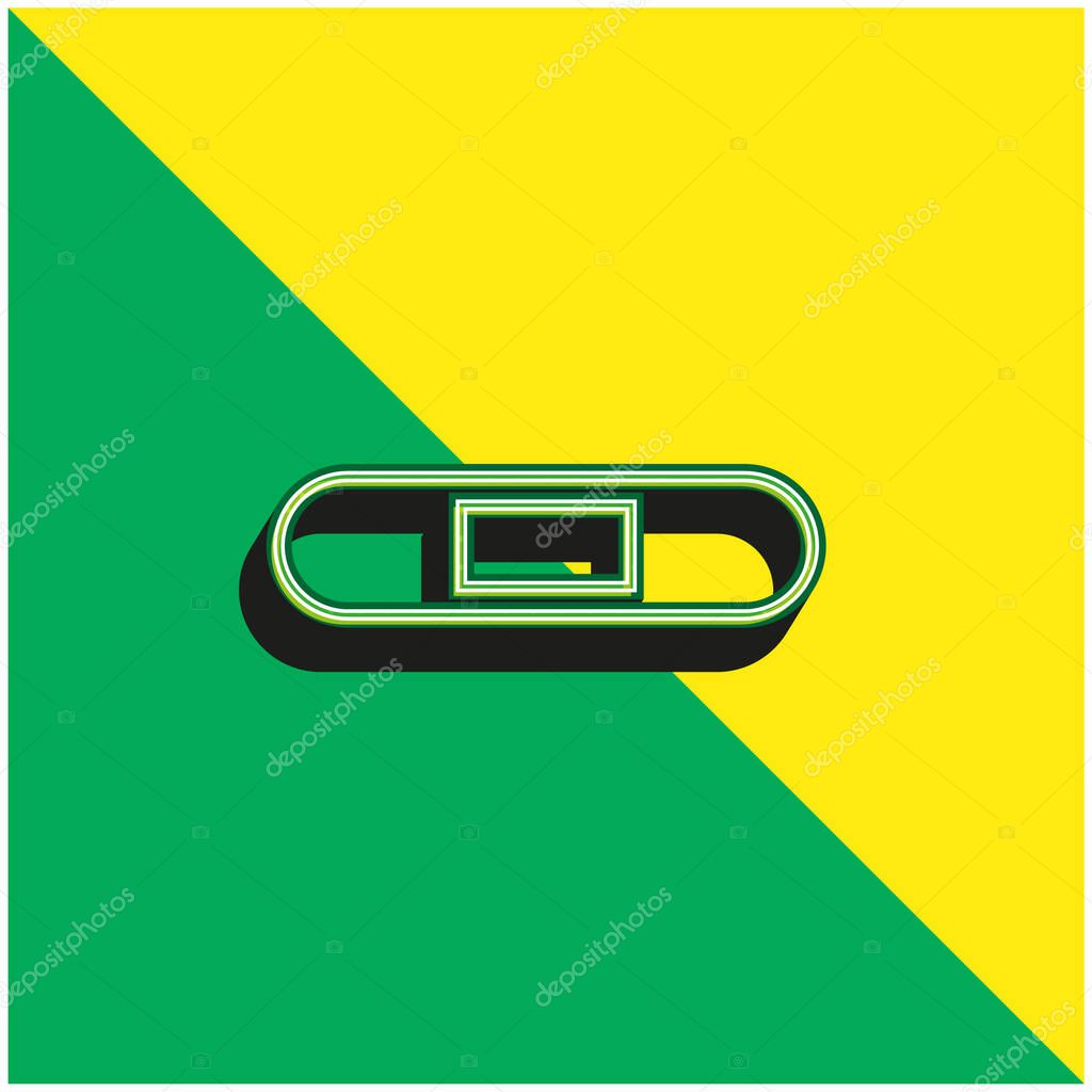Band Aid Silhouette With White Details Green and yellow modern 3d vector icon logo