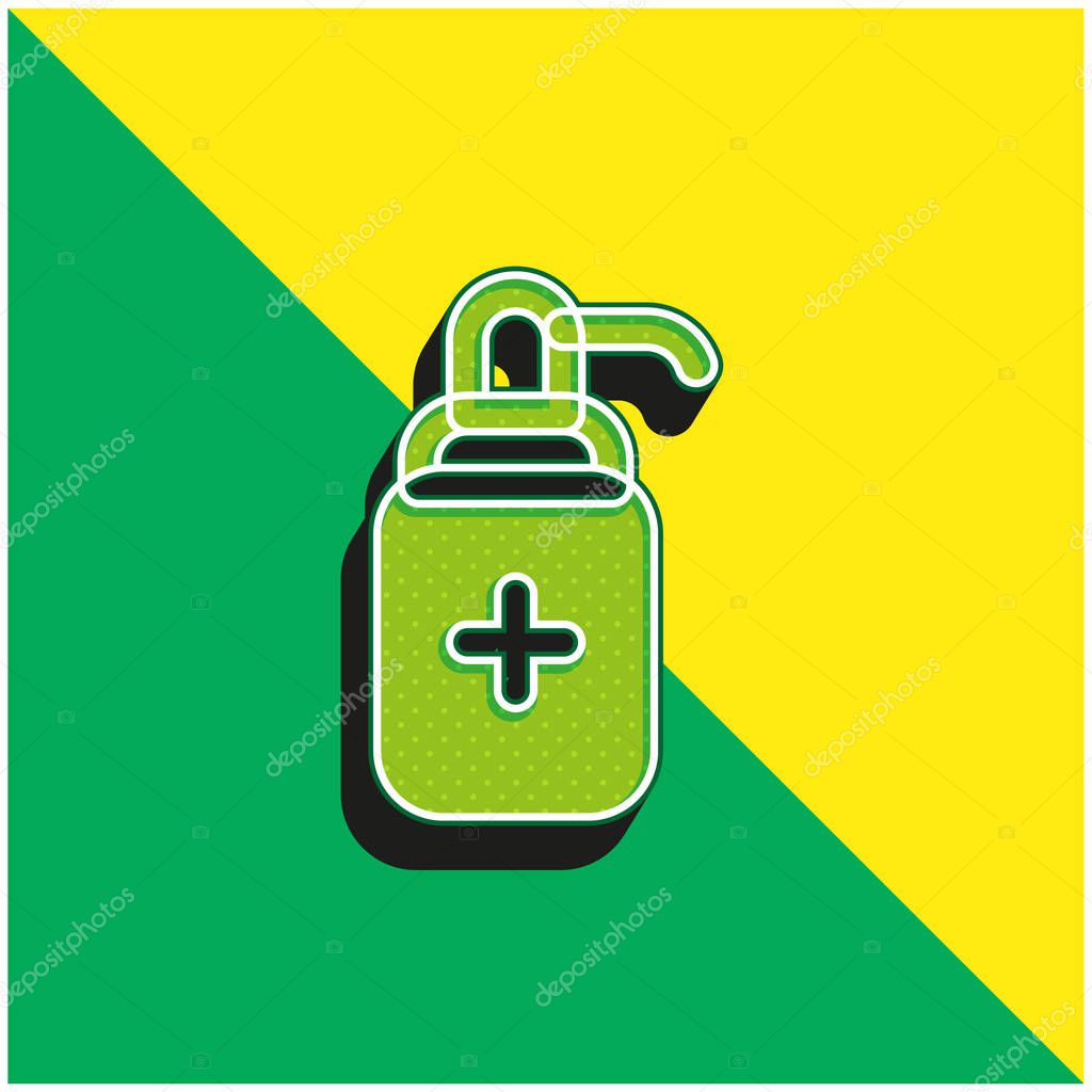 Antibacterial Gel Green and yellow modern 3d vector icon logo
