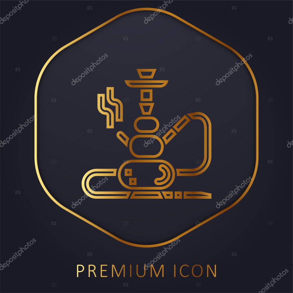 Bong golden line premium logo or icon