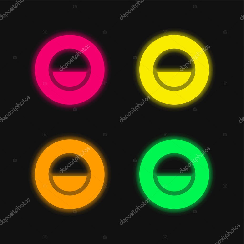 Black And White four color glowing neon vector icon