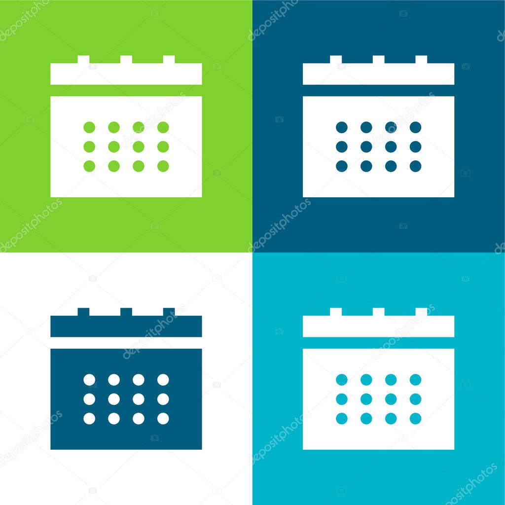 Annual Flat four color minimal icon set