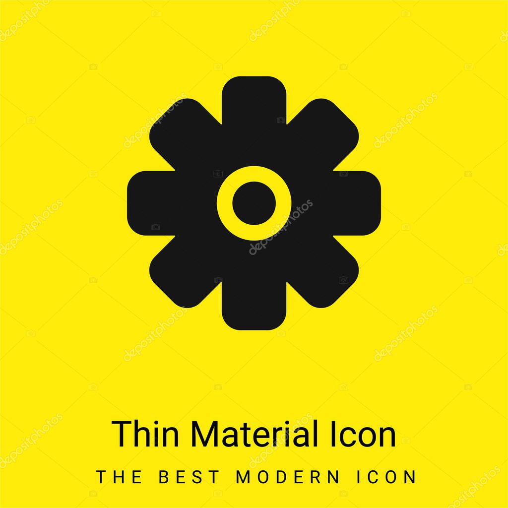 Big Cogwheel minimal bright yellow material icon