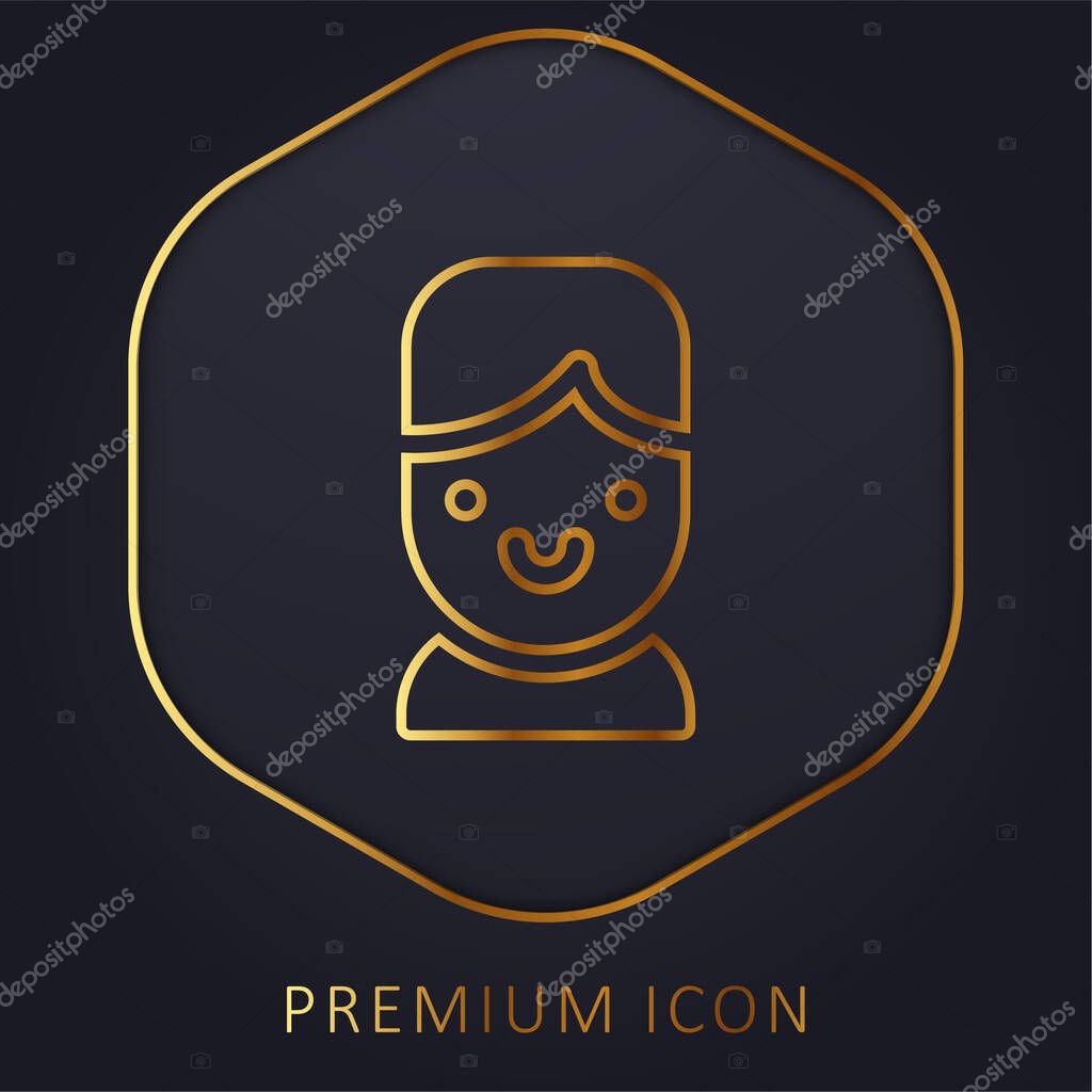 Boy golden line premium logo or icon