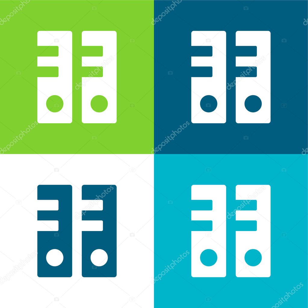 Archives Flat four color minimal icon set