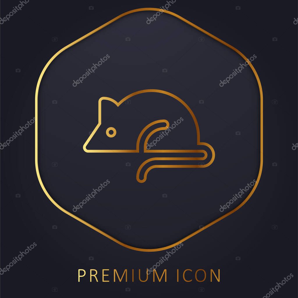Animal Testing golden line premium logo or icon