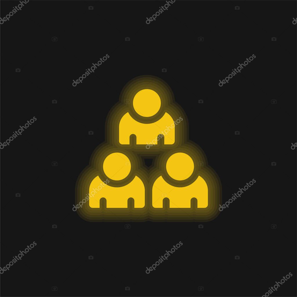 Audience yellow glowing neon icon