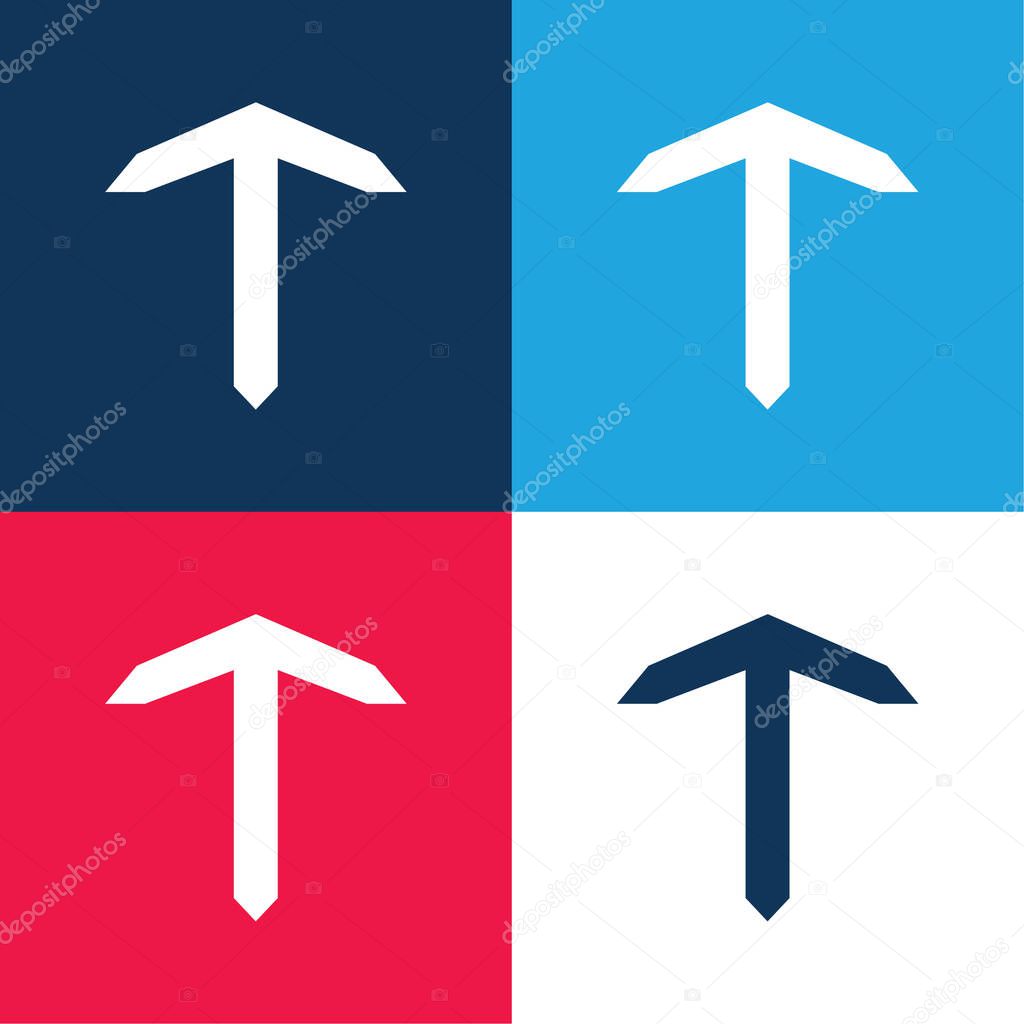 Boat Anchor blue and red four color minimal icon set