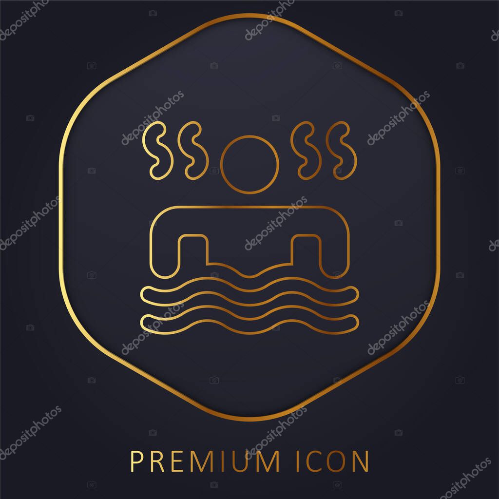 Bath golden line premium logo or icon