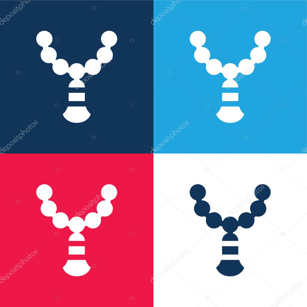 Beads blue and red four color minimal icon set