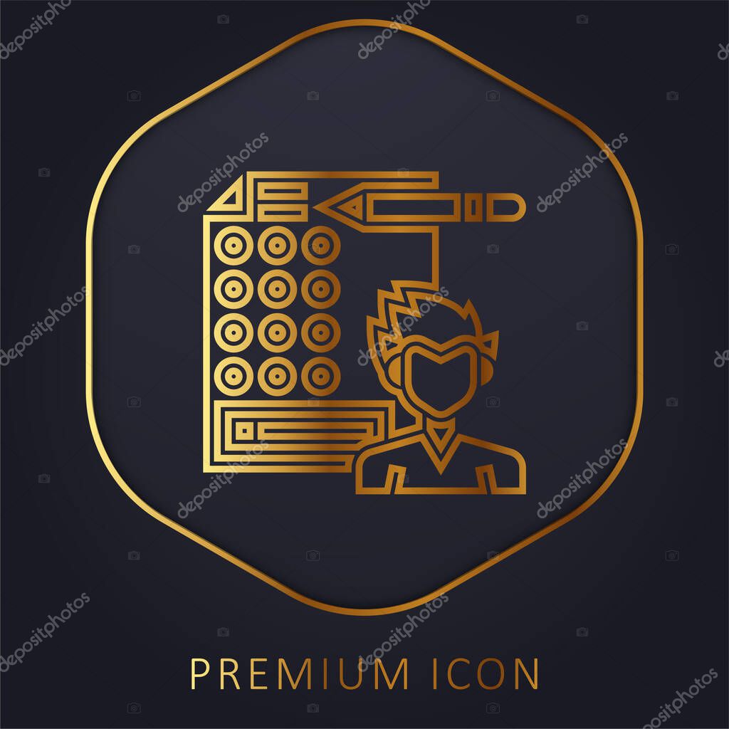 Answer golden line premium logo or icon