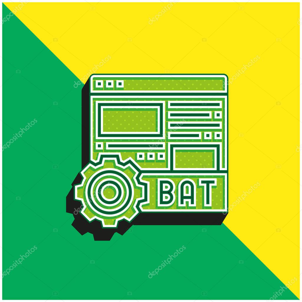 Batch Green and yellow modern 3d vector icon logo