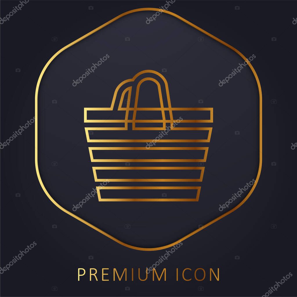 Beach Bag golden line premium logo or icon