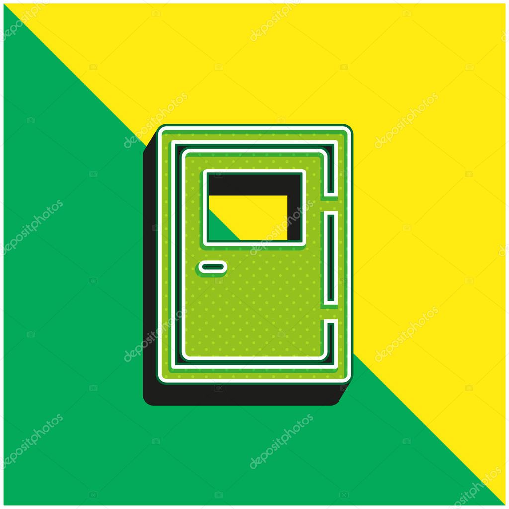 Big Door Green and yellow modern 3d vector icon logo
